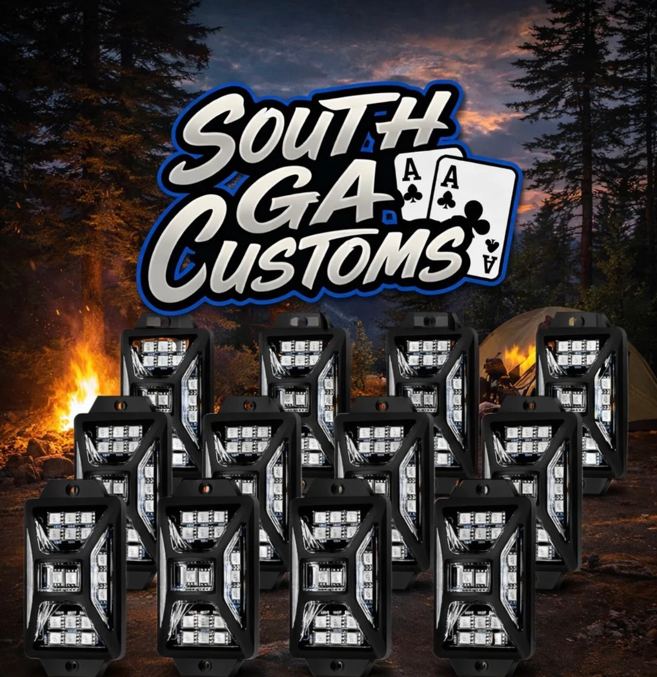 Wide angle high intensity 24 LED rocklights