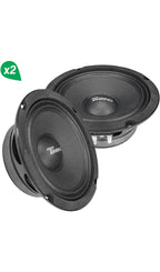 2) 6.5 INCH TIMPANO MIDRANGE SPEAKER 500 WATTS (PAIR) 4 OHM CAR AUDIO SPEAKERS